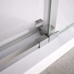 Mampara De Ducha Frontal Fijo + Corredera 95-100 Cm (ancho Adaptable) Altura 195 Cm Plata Brillo Vidrio 6mm Transparente Antical Posición Fijo Derecha -Mundo Ducha 70239905 3