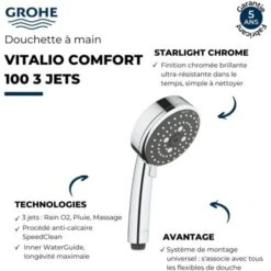 GROHE Vitalio Comfort 100 Teleducha De 3 Chorros Cromo -Mundo Ducha 70906024 3