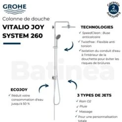 GROHE Columna De Ducha Con Desviador Vitalio Joy System 260 -Mundo Ducha 70907526 3
