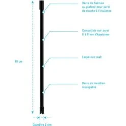 Barra De Encuadernación De Techo Para Ducha Mate De Laca Negra Italiana - Corte De 60 Cm -Mundo Ducha 71356566 4