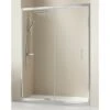 Mampara Ducha Frontal Corredera 1 Puerta 1 Fijo Vidrio Templado 5mm Antical Transparente Altura 190cm Cromo Brillo - 100 Cm (Adaptable 97-100cm)
