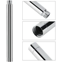 Tubo De Extensión De Ducha De 27,5 Cm, Extensión De Brazo De Ducha, Manguera De Ducha Redonda De Galvanoplastia Cromada De Acero Inoxidable Para Cabezal De Ducha De Baño -Mundo Ducha 71573969 3