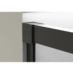 Mampara Ducha Frontal 1 Puerta Corredera + 1 Fijo Vidrio Templado 6mm Antical Transparente 195cm Alto Perfil Negro Mate - 100 Cm (Adaptable 95-99cm) -Mundo Ducha 72641867 5