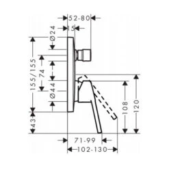 Hansgrohe Set De Ducha Empotrable Logis Loop Con Mezclador Monomando, Ducha Fija Cuadrada, Teleducha De 2 Chorros Y Caño, Cromo -Mundo Ducha 73037444 5