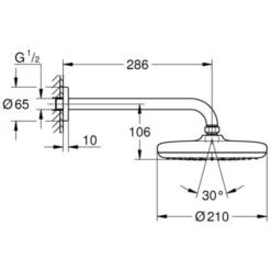Grohe Eurosmart Cosmopolitan Conjunto De Ducha Empotrado Todo En 1 Con Ducha Fija TEMPESTA 210 + Teleducha 2 Chorros, Cromo (25183001) -Mundo Ducha 73037558 5