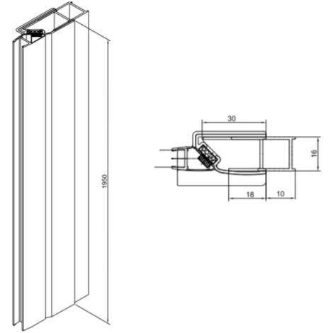 Swiss Aqua Technologies Perfil Para Mampara De Ducha 195cm, Cromo (SIKOPROFILTGD) 4 Swiss Aqua Technologies Perfil Para Mampara De Ducha 195cm, Cromo (SIKOPROFILTGD) - Imagen 2