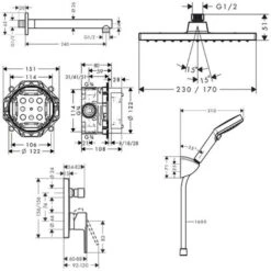 Hansgrohe Vernis Shape Conjunto De Ducha Empotrada Todo En Uno Con Ducha Fija De 23 Cm + Teleducha De 2 Chorros, Cromo (VernisShape-1) -Mundo Ducha 73098379 5