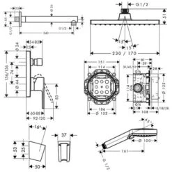 Hansgrohe Vernis Shape Conjunto De Ducha Todo En Uno Con Ducha Fija 230 + Teleducha De 2 Chorros, Negro Mate -Mundo Ducha 73098880 5