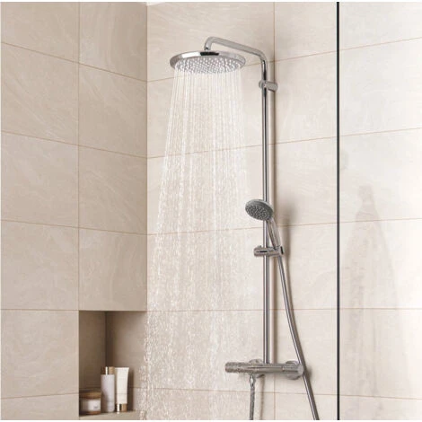 Grohe Columna De Ducha Vitalio Start Ecojoy Con Mezclador Termostático, Ducha Mural De 250 Mm, Dos Rociadores, Cromo (26816000) 4 Grohe Columna De Ducha Vitalio Start Ecojoy Con Mezclador Termostático, Ducha Mural De 250 Mm, Dos Rociadores, Cromo (26816000) - Imagen 2
