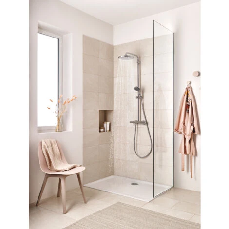 Grohe Columna De Ducha Vitalio Start Ecojoy Con Mezclador Termostático, Ducha Mural De 250 Mm, Dos Rociadores, Cromo (26816000) 5 Grohe Columna De Ducha Vitalio Start Ecojoy Con Mezclador Termostático, Ducha Mural De 250 Mm, Dos Rociadores, Cromo (26816000) - Imagen 3