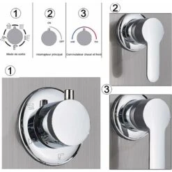 Panel De Ducha De Luz LED Con Sistema De Columna De Ducha De Chorro De Masaje SPA Para Baño,Niquel Pulido -Mundo Ducha 73750506 4
