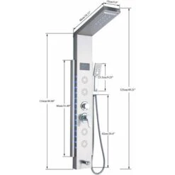 Panel De Ducha De Luz LED Con Sistema De Columna De Ducha De Chorro De Masaje SPA Para Baño,Niquel Pulido -Mundo Ducha 73750506 5