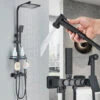 Columna De Ducha Negra Conjunto De Ducha Con Repisa De Baño, Teleducha