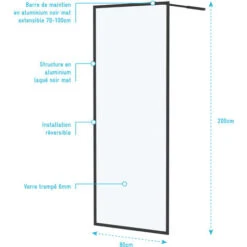 Mampara De Ducha 80x200 Cm - Estructura Negra Mate - DARK CONTOURING -Mundo Ducha 74257518 4