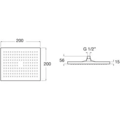 Roca Rociador De Pared O Techo De ABS Cromado. No Incluye Kit/brazo Soporte A Pared / Techo -Mundo Ducha 74770575 2
