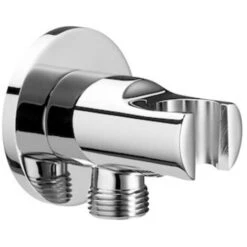 Roca AQUA Toma De Agua Cromada De 1/2" Para Flexible De Ducha Con Soporte Para Ducha De Mano Integrado
