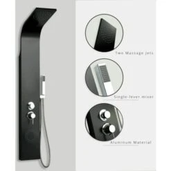 DP Grifería - Columna De Ducha Hidromasaje Para Baño (aluminio) Color Negro Modelo Santorini -Mundo Ducha 7595224 4