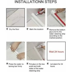 Protector De Agua De Ducha Plegable De 100 Cm, Barrera De Presa De Agua Umbral De Ducha Umbral De Tapón De Agua De Ducha Para Cabina De Ducha, Retenedor De Mantenimiento Seco Para Separación Húmeda Y -Mundo Ducha 75982384 3