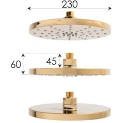 Ducha De Lluvia Dorada 23 Cm -Mundo Ducha 76153246 5