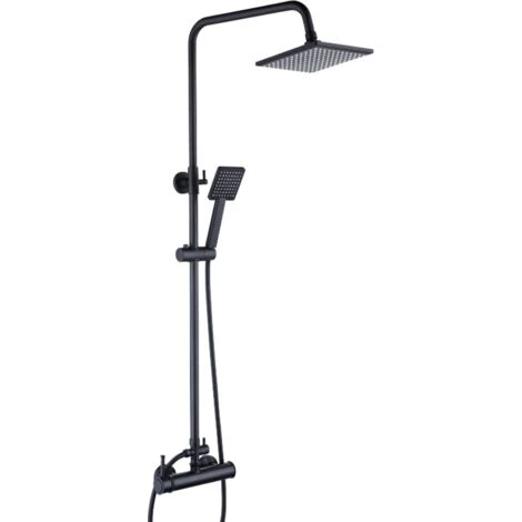 Conjunto De Ducha - Ducha De Lluvia De 20 Cm - Con Grifo Monomando De Ducha - Negro - Para Zurdos 3 Conjunto De Ducha - Ducha De Lluvia De 20 Cm - Con Grifo Monomando De Ducha - Negro - Para Zurdos