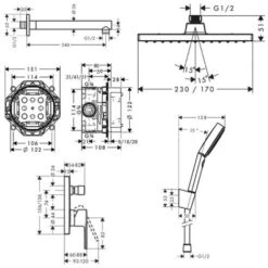 Hansgrohe Vernis Shape Pulsify Conjunto De Ducha Empotrada Todo En Uno Con Ducha Superior 230 XXL + Teleducha Performance De 3 Chorros -Mundo Ducha 76445570 5