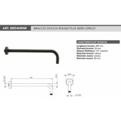 Set De Ducha Negro Mate Ø25 Cm Rociador 40 Cm Brazo Tecom KITSOF3NO -Mundo Ducha 76457993 3