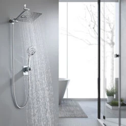 Sistema Columna De Ducha Sin Grifo,con Ducha Mano Alcachofa Y Cabezal Rociador Set Ducha