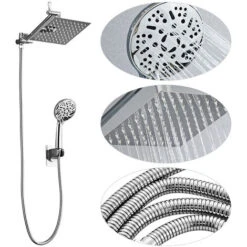 Sistema Columna De Ducha Sin Grifo,con Ducha Mano Alcachofa Y Cabezal Rociador Set Ducha -Mundo Ducha 76480583 3