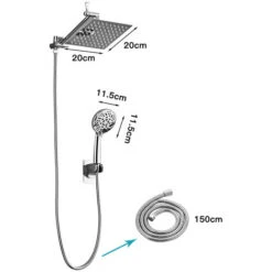 Sistema Columna De Ducha Sin Grifo,con Ducha Mano Alcachofa Y Cabezal Rociador Set Ducha -Mundo Ducha 76480583 4