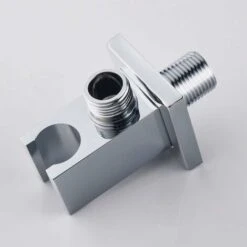 Cabezal De Ducha BR-Vie De Latón Cuadrado De 1/2" Conector De Manguera Cromado, Codo De Ducha Con Soporte, Accesorio De Arena Para Ducha De Mano -Mundo Ducha 76780994 5
