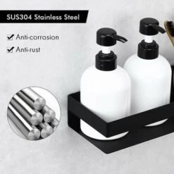 Estantes De Pared 40CM Estantes De Ducha De Baño Modernos SUS304 Acero Inoxidable Negro Mate, -Mundo Ducha 77541275 4