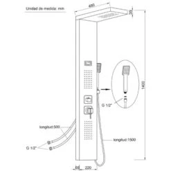 DP Grifería - Columna De Hidromasaje En Aluminio Color Blanco Modelo Bahamas -Mundo Ducha 7764963 5