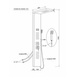 DP Grifería - Columna De Hidromasaje En Aluminio Color Negro Modelo Bahamas -Mundo Ducha 7764964 5
