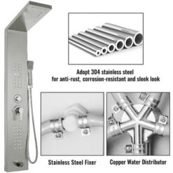 5 En 1 Columna Ducha Columna De Hidromasaje De Ducha De Cascada Mate Plata -Mundo Ducha 78059721 3