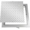 VEVOR Tapa Para Arqueta 50 X 50 Cm Tapa Pozo De Placa De Acero Recubierto De Polvo Marco De 57 X 57 Cm Cubierta Cisterna Tapa De Cisterna Con Altura De 4 Cm Color Plata Para Piso Interior De Barco