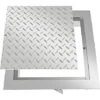 VEVOR Tapa Para Arqueta 40 X 40 Cm Tapa Pozo De Placa De Acero Galvanizado, Marco De 47 X 47 Cm Cubierta Adecua Cisterna Tapa De Cisterna Con Altura De 4 Cm Y Color Plata, Para Piso Interior De Barco -Mundo Ducha 78060080 1