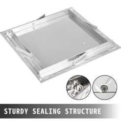 VEVOR Tapa Para Arqueta 40 X 40 Cm Tapa Pozo De Placa De Acero Galvanizado, Marco De 47 X 47 Cm Cubierta Adecua Cisterna Tapa De Cisterna Con Altura De 4 Cm Y Color Plata, Para Piso Interior De Barco -Mundo Ducha 78060080 5