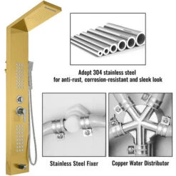 Panel De Ducha Cascada Lluvia Columna De Hidromasaje Chorros De Masaje 5 En 1 -Mundo Ducha 78060158 3