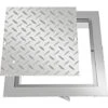VEVOR Tapa Para Arqueta 30 X 30 Cm Tapa Pozo De Placa De Acero Galvanizado, Marco De 37 X 37 Cm Cubierta Adecua Cisterna Tapa De Cisterna Con Altura De 4 Cm Y Color Plata, Para Piso Interior De Barco -Mundo Ducha 78060530 1