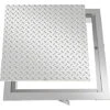 VEVOR Tapa Para Arqueta 60 X 60 Cm Tapa Pozo De Placa De Acero Galvanizado, Marco De 67 X 67 Cm Cubierta Adecua Cisterna Tapa De Cisterna Con Altura De 4 Cm Y Color Plata, Para Piso Interior De Barco