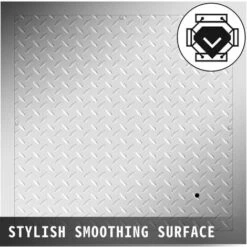 VEVOR Tapa Para Arqueta 60 X 60 Cm Tapa Pozo De Placa De Acero Galvanizado, Marco De 67 X 67 Cm Cubierta Adecua Cisterna Tapa De Cisterna Con Altura De 4 Cm Y Color Plata, Para Piso Interior De Barco -Mundo Ducha 78060554 3