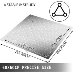 VEVOR Tapa Para Arqueta 60 X 60 Cm Tapa Pozo De Placa De Acero Galvanizado, Marco De 67 X 67 Cm Cubierta Adecua Cisterna Tapa De Cisterna Con Altura De 4 Cm Y Color Plata, Para Piso Interior De Barco -Mundo Ducha 78060554 5