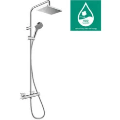 Hansgrohe Barra De Ducha Vernis Shape 230 De 1 Chorro EcoSmart 9l/min Con Mezclador Termostático, Cromo (26097000hansgrohe)