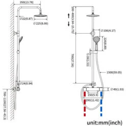 Columna De Ducha Termostática Con Grifo Redondo Sistema De Ducha Antiquemaduras Con 9 Pulgadas Ducha De Lluvia Y 3 Funciones Ducha De Mano Con Boquillas Anticalcárea, Altura Ajustable 800mm-1100mm -Mundo Ducha 78943946 4