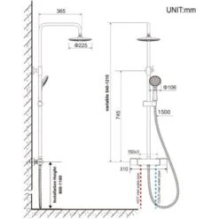 Columna De Ducha Termostática Con Grifo Redondo Sistema De Ducha Antiquemaduras Con 9 Pulgadas Ducha De Lluvia Y 3 Funciones Ducha De Mano Con Boquillas Anticalcárea, Altura Ajustable 800mm-1100mm -Mundo Ducha 78943946 5