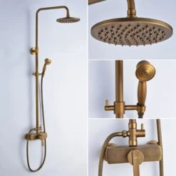 Auralum Columna De Ducha En Acero Inoxidable Con Dos Salidas De Tipo Lluvia Y Castada