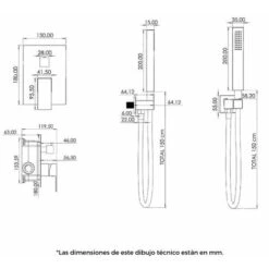 Conjunto De Ducha Empotrada A Ras De Techo ACTON Negro Mate -Mundo Ducha 79171885 3