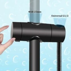 Soporte De Ducha, Soporte De Cabezal De Ducha Universal Negro Para Barra De Ducha De 18-25 Mm Soporte De Cabezal De Ducha De ABS Sólido Grueso Y Versión Mejorada, Negro Mate READCLY -Mundo Ducha 80951979 3