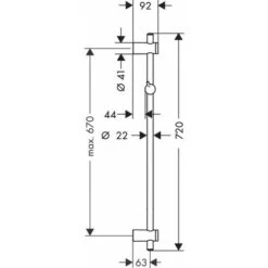 Barra De Ducha Hansgrohe Unica Reno De 72cm -Mundo Ducha 81186725 5