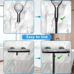 Manguera De Ducha De Acero Inoxidable Negro 2m Conector De G1/2 Flexos De Ducha Para Baño Bañera -Mundo Ducha 81390482 5